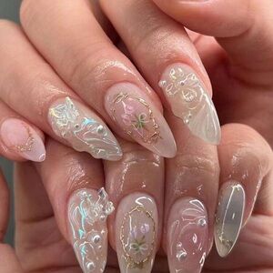Elegant Floral Press on Nail Art set